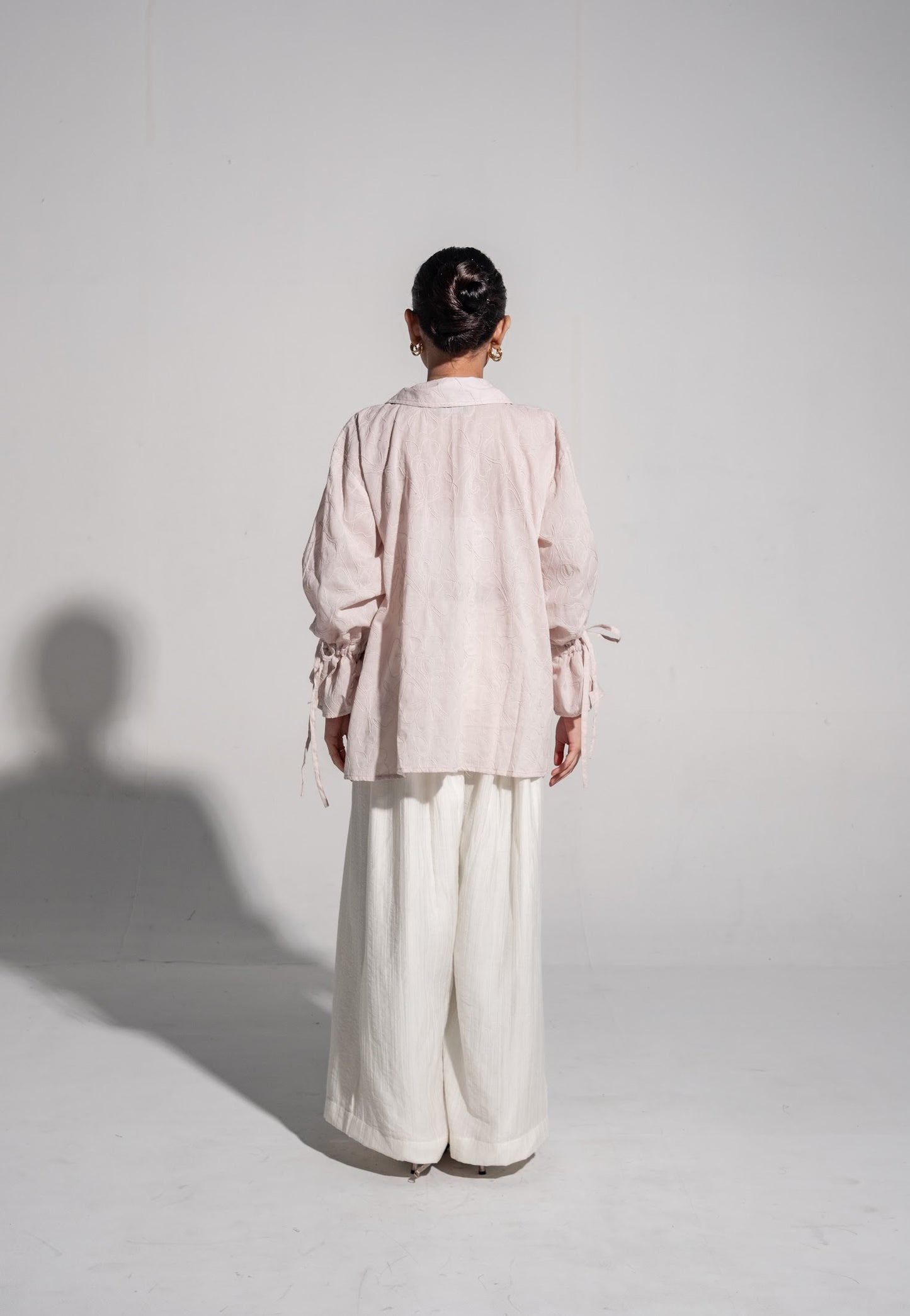 ANAIS Collar Top in Sandy Pink