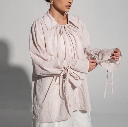 ANAIS Collar Top in Sandy Pink